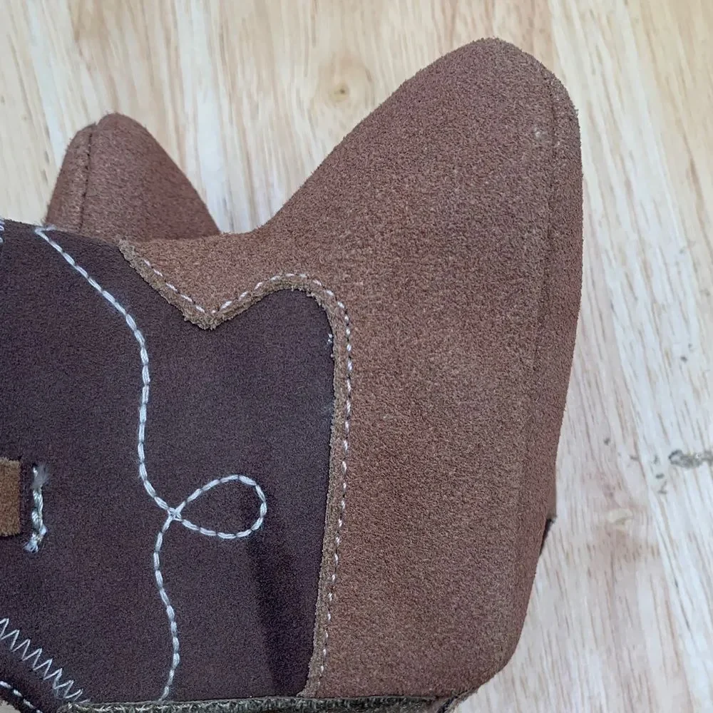 BABY NEWBORN | 0-3 MONTHS UNISEX WESTERN BOOTIES | BROWN TAN LEATHER